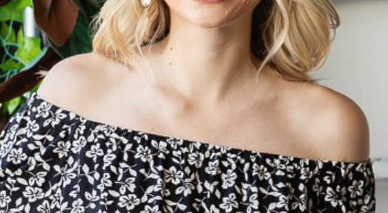 Floral On/Off Shoulder Blouse B&W