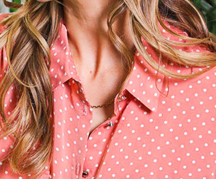 Roll Up Sleeve Dot Print SIENNA