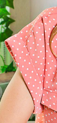 Roll Up Sleeve Dot Print SIENNA