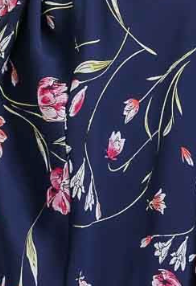 Floral Aline Chiffon Midi Skirt NAVY