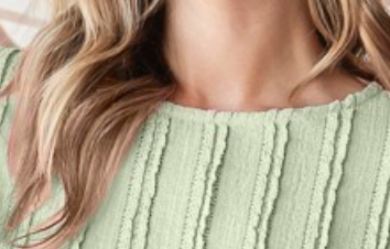 Vertical Textured Cap Sleeve SAGE