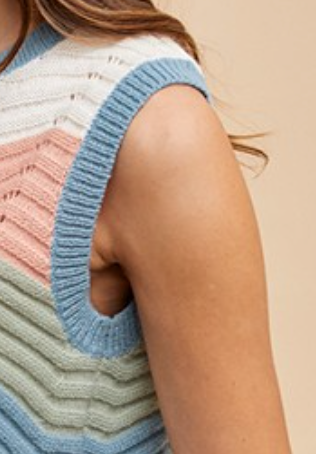 Wave Pointelle Sweater Tank APRICOT