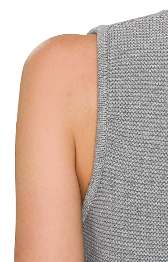 Tie Front Sweater Vest GRAY