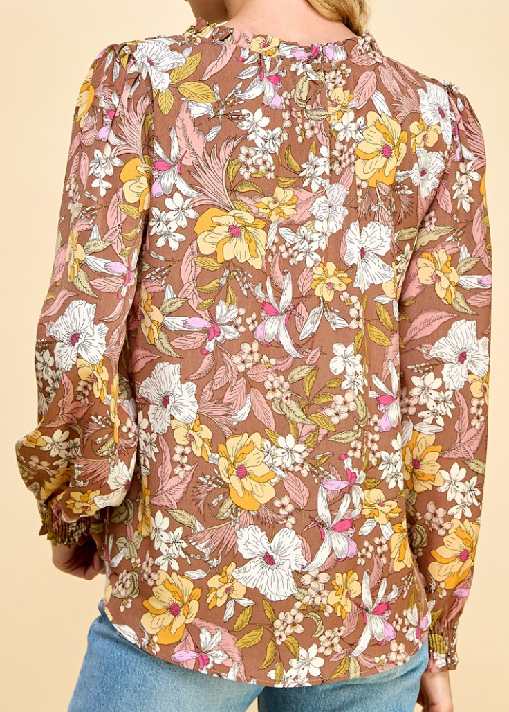 Floral W/ Smocked Sleeves SIENNA