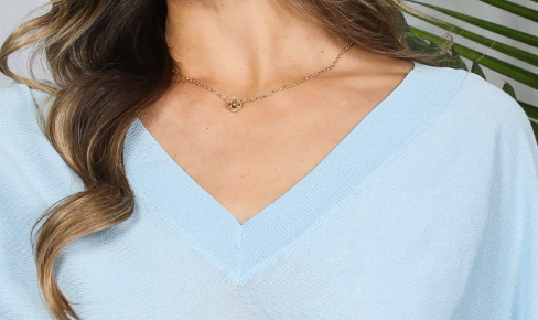 V~neck LightWeight Sweater ICE BLUE