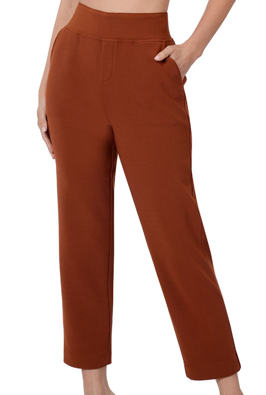 Classy Pull On Dress Pants RUST