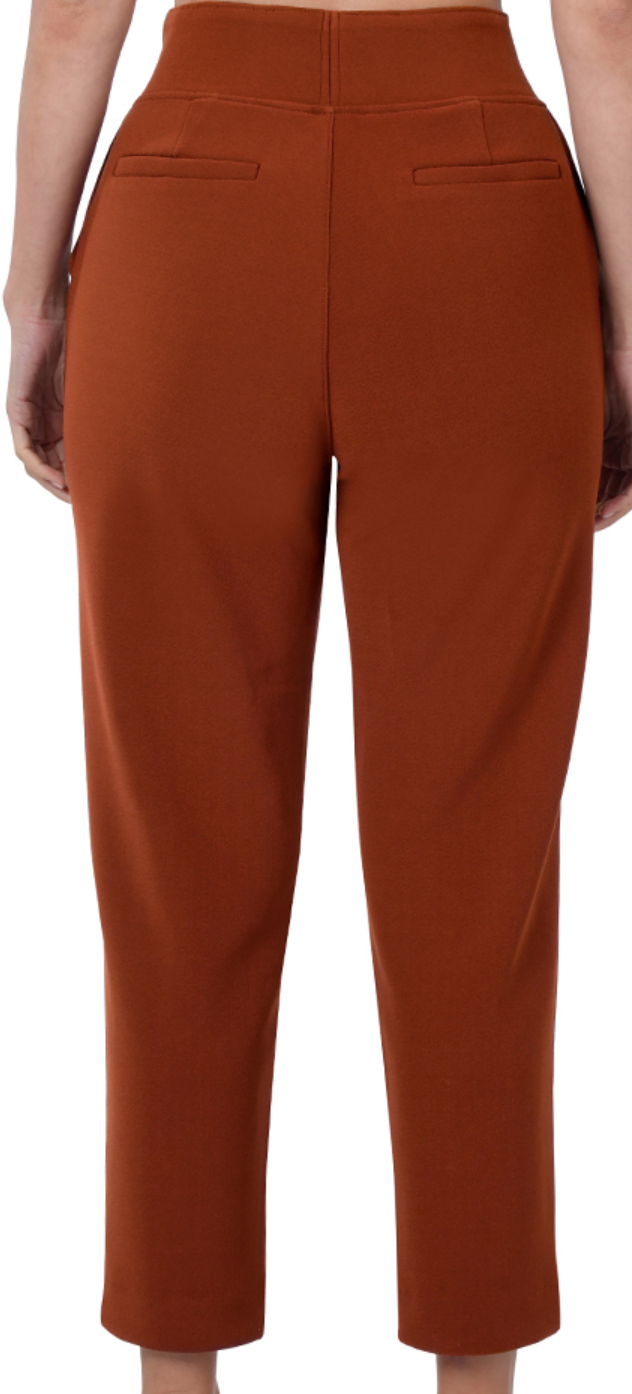 Classy Pull On Dress Pants RUST