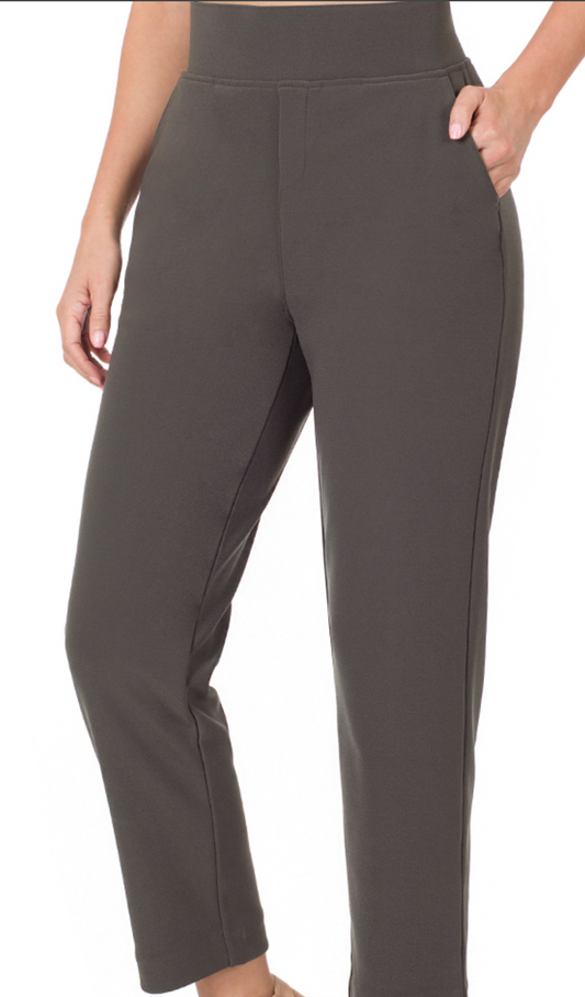 Classy Pull On Dress Pants GRAY