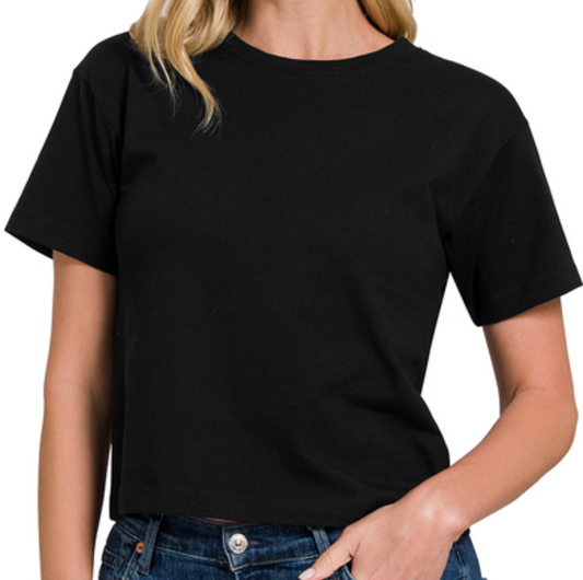 Cropped Essential Cotton BLACK