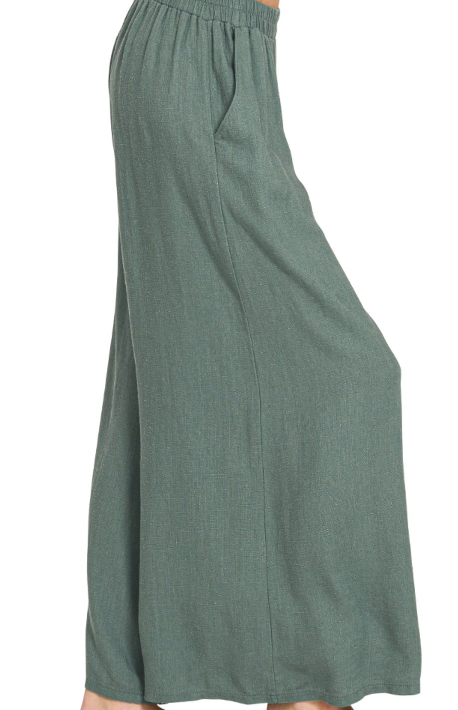 Linen Blend Wide Leg Pants 24.5" JADE