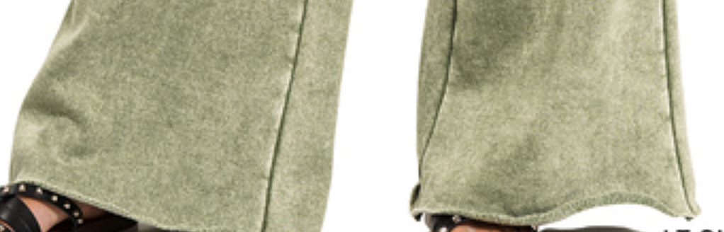 Acid Wash Palazzo Pants 30" OLIVE