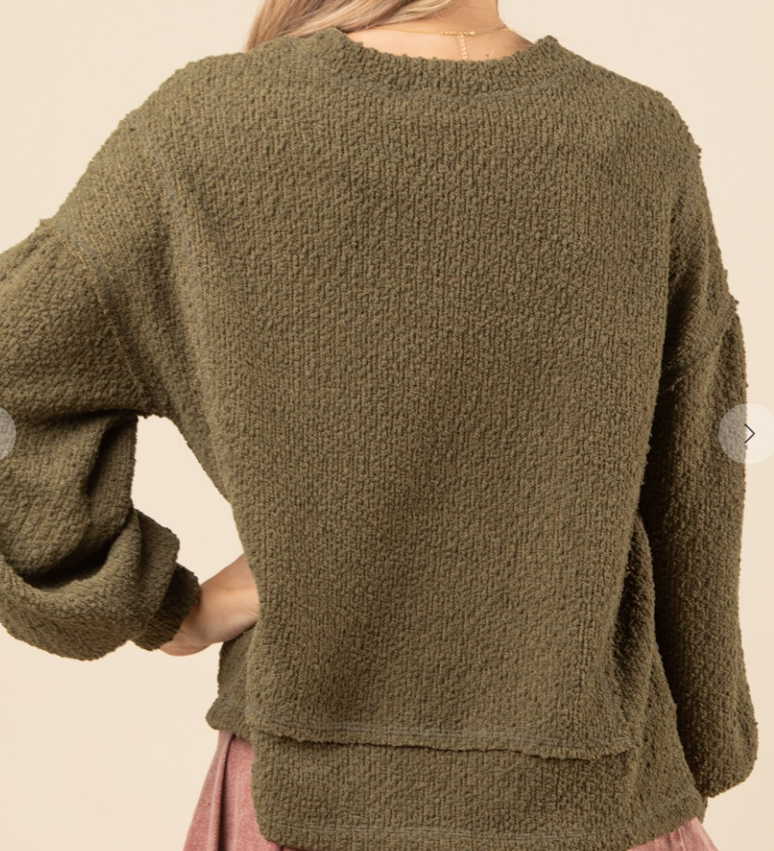 Oversized Textured Knit OLIVE