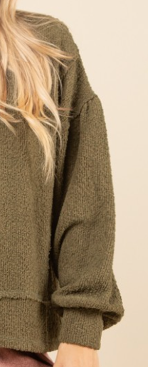 Oversized Textured Knit OLIVE