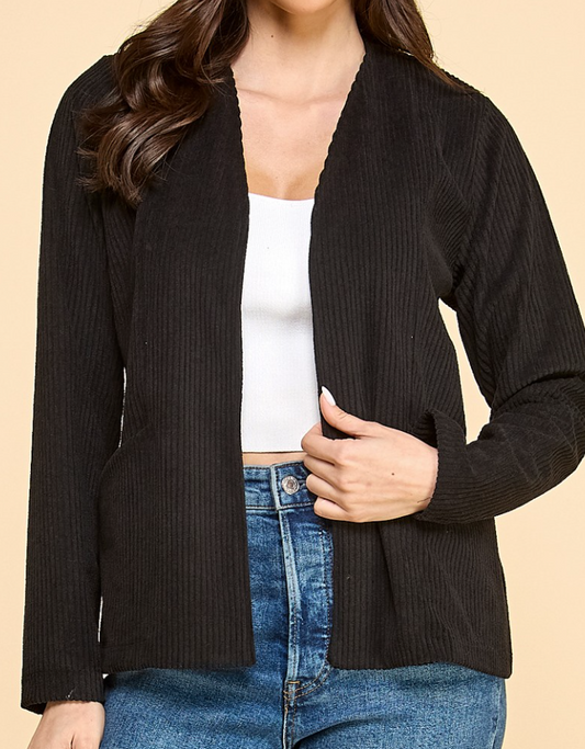 Corduroy Ribbed Jacket BLACK