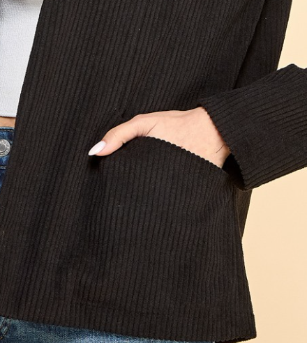 Corduroy Ribbed Jacket BLACK