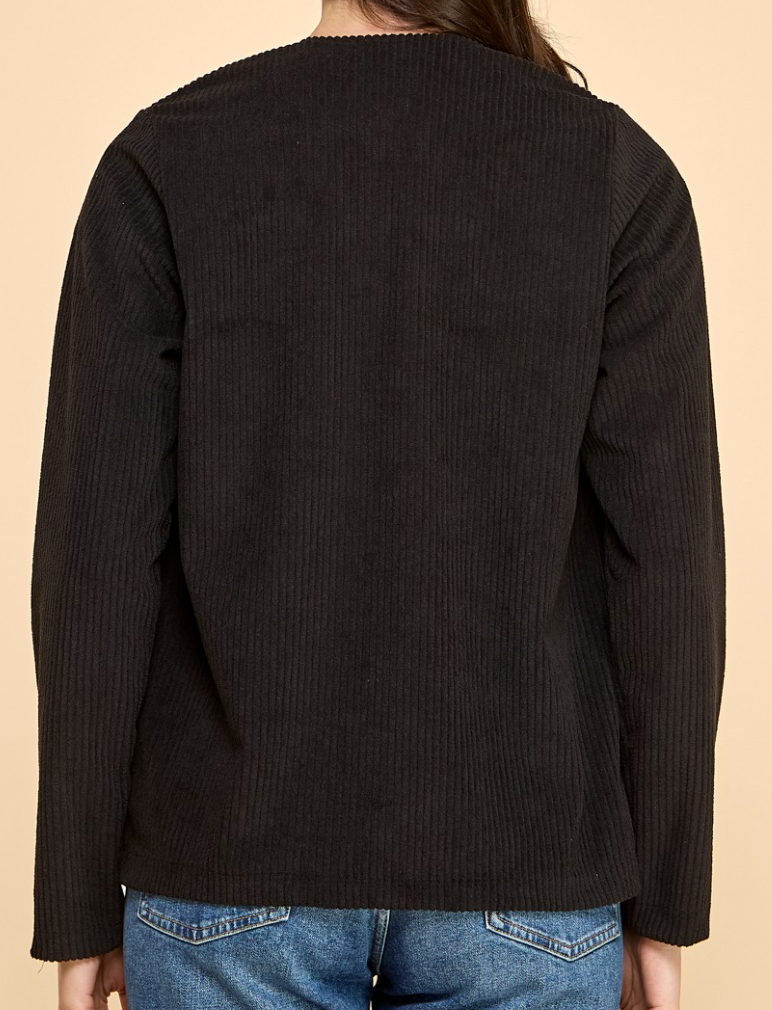 Corduroy Ribbed Jacket BLACK