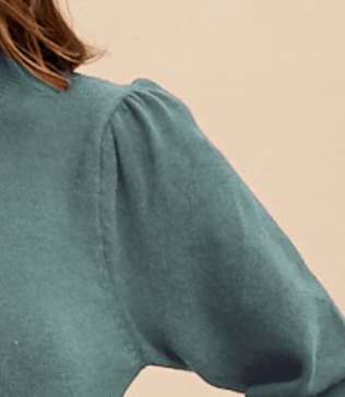 Long Puff Sleeve Sweater Midi TEAL