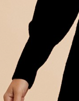 Long Puff Sleeve Sweater Midi BLACK