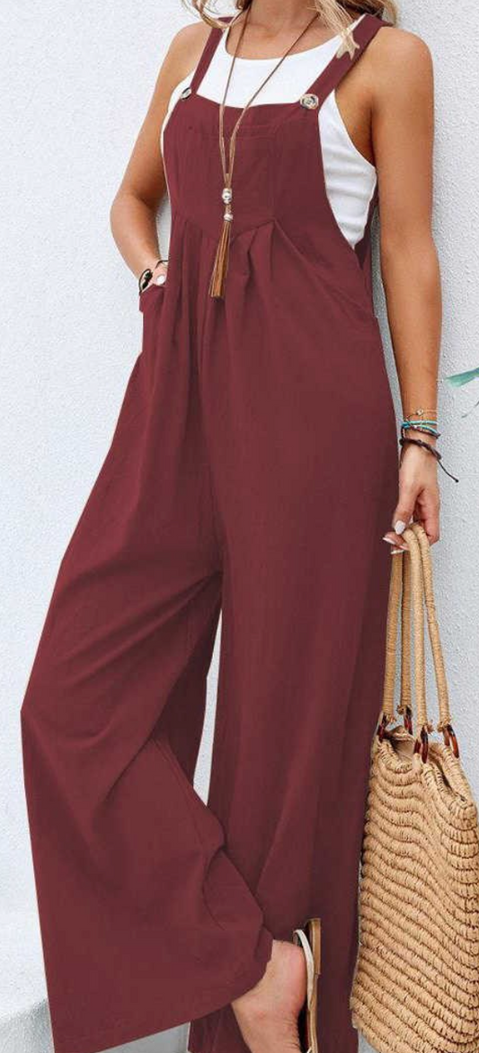 Wide Leg Pocketed Jumper WINE