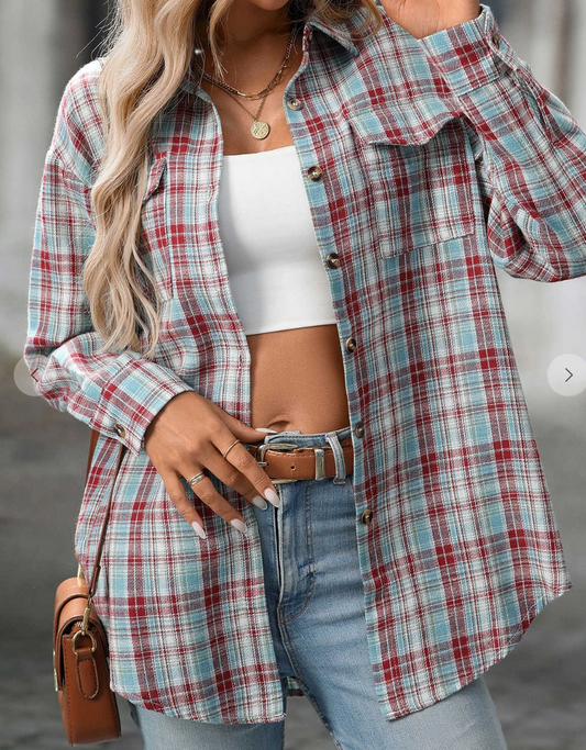Plaid Oversized Button Down LAKE