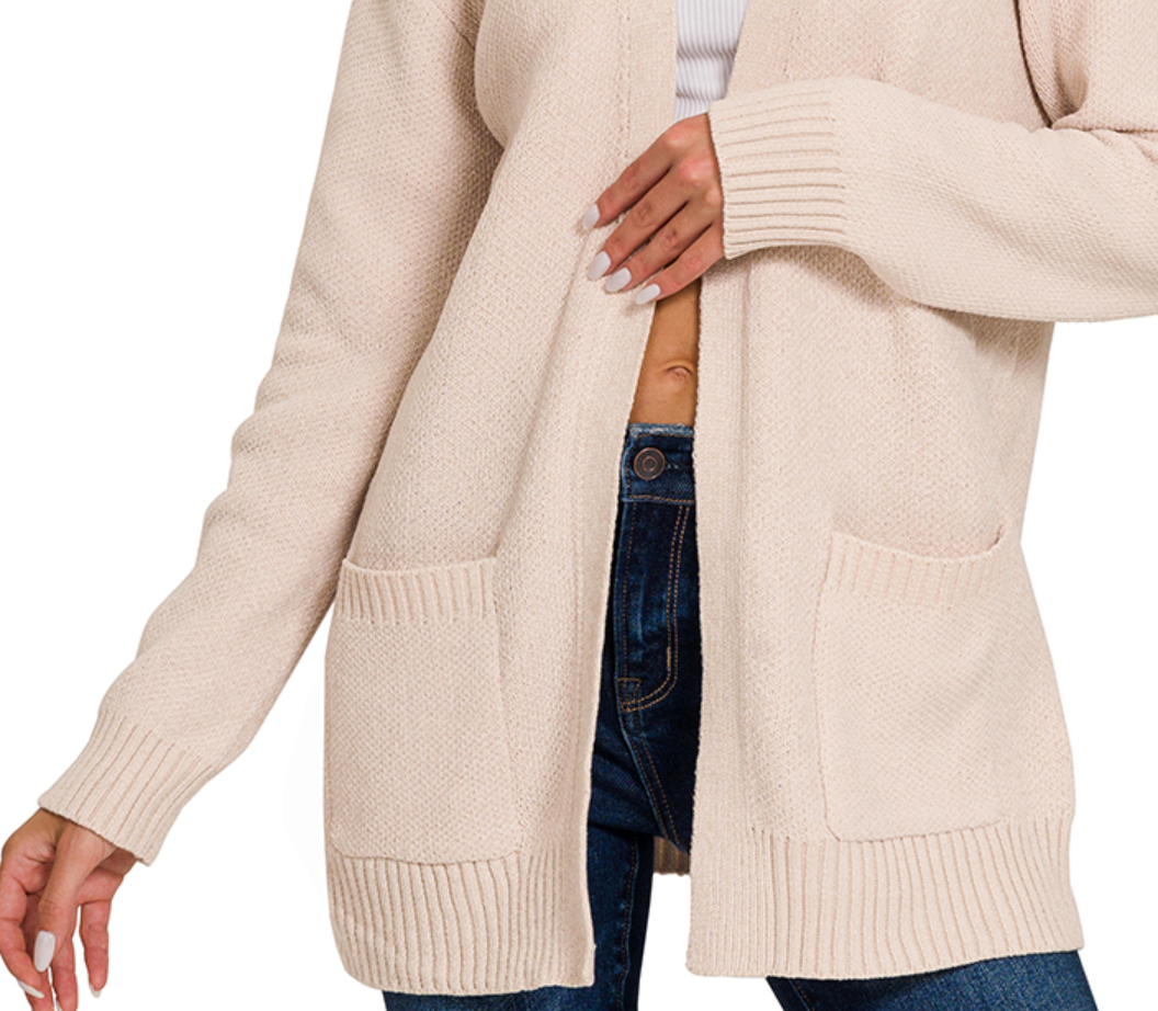 Melange Sweater Cardi BEIGE