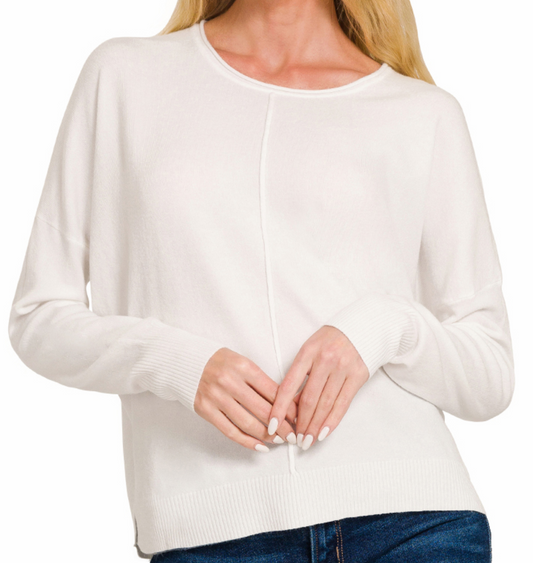 Viscose Front Seam Sweater IVORY