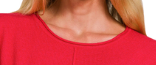 Viscose Front Seam Sweater RED
