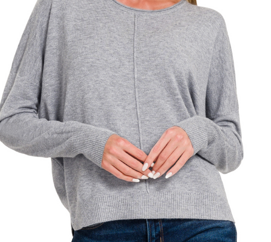 Viscose Front Seam Sweater GRAY