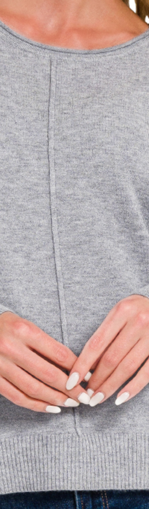 Viscose Front Seam Sweater GRAY
