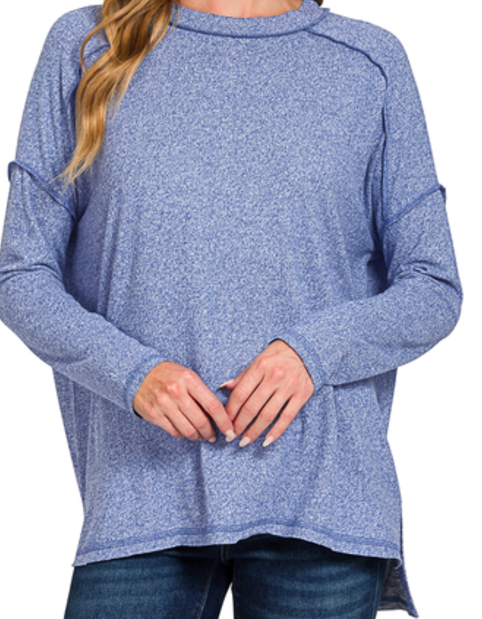 Melange Hacci Hi-Low NAVY