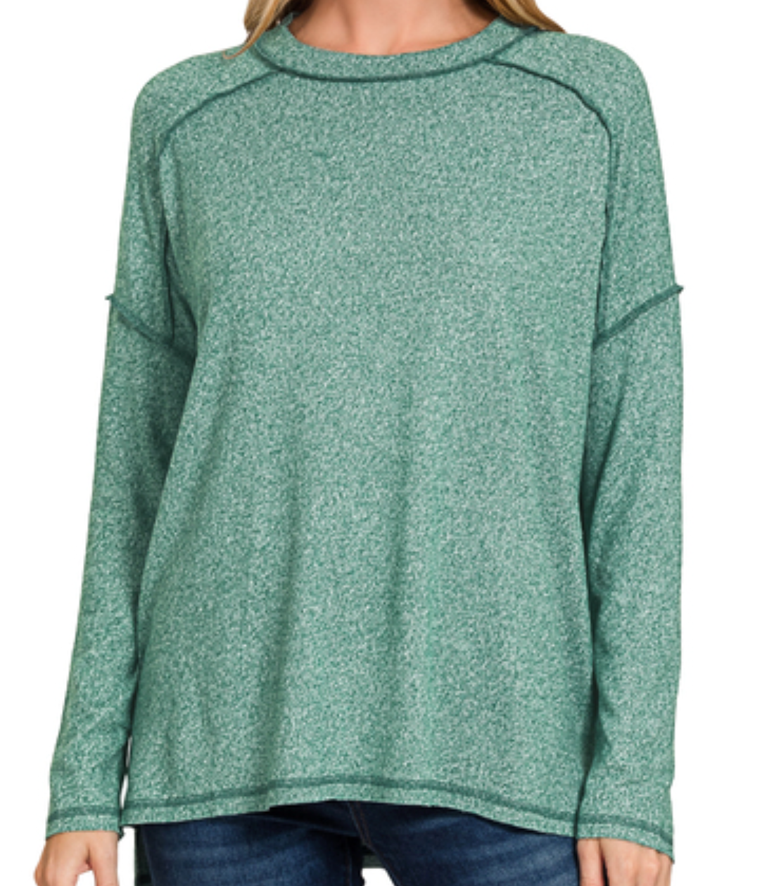 Melange Hacci Hi-Low GREEN