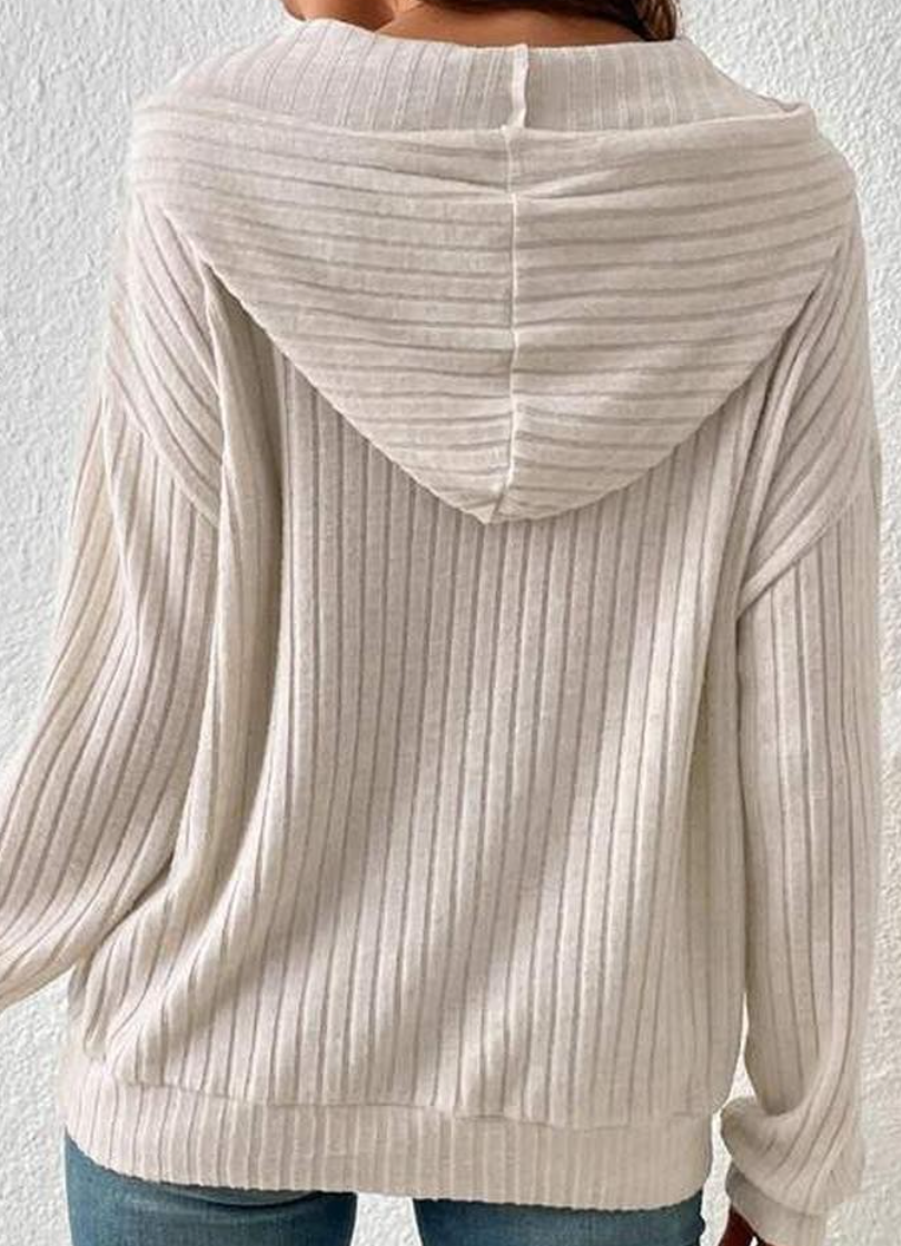 Trudi RIbbed Knit Hoodie BEIGE
