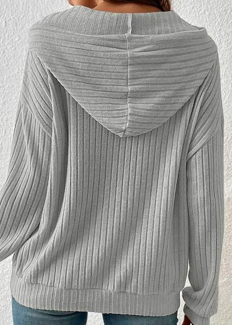Trudi RIbbed Knit Hoodie GRAY