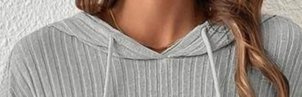 Trudi RIbbed Knit Hoodie GRAY