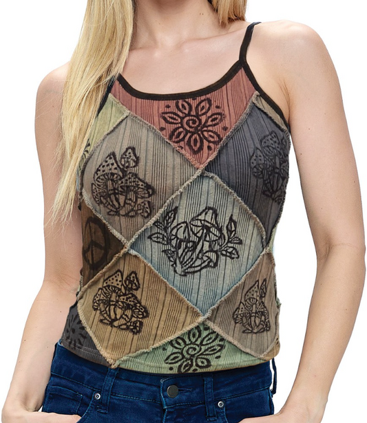 Art Hippie Patchwork Tank MULTI