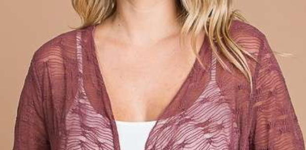 PS Hi~Low Drape Cardi BERRY