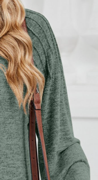 Pleated Shoulder Sweater MOSS