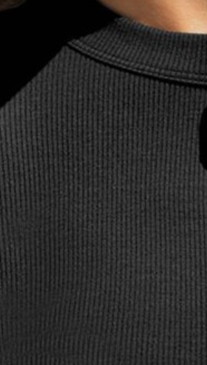 Fitted Ribbed Layering Top BLACK