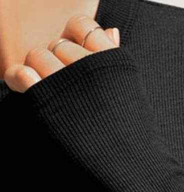 Fitted Ribbed Layering Top BLACK