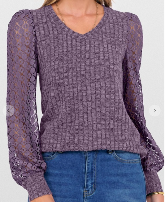 Diamond Lace Sweater PURPLE