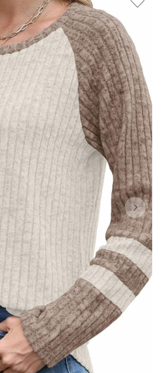 2 Tone Jersey Sweater KHAKI