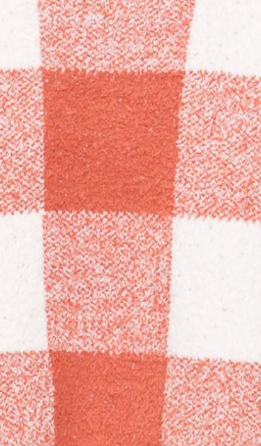 Plaid Sweater Jacket RUST