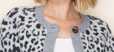 Leopard Sweater Cardi GRAY