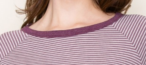Raglan Sleeve Striped Terry PLUM