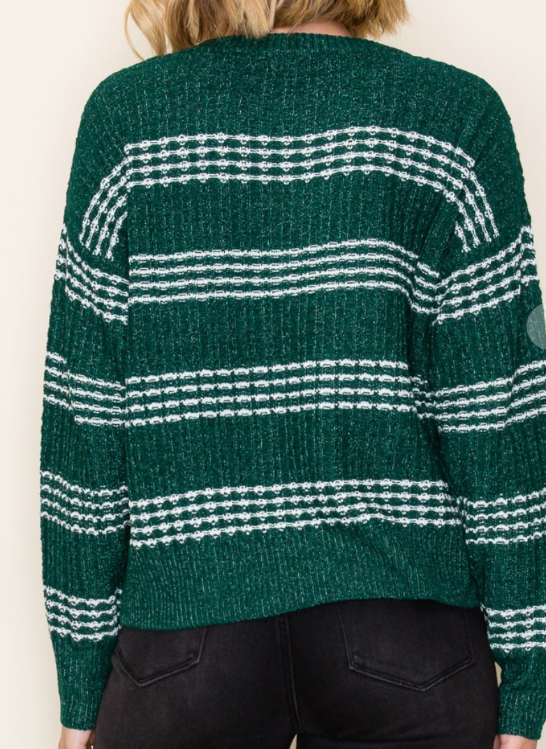 Texture Striped Sweater GREEN