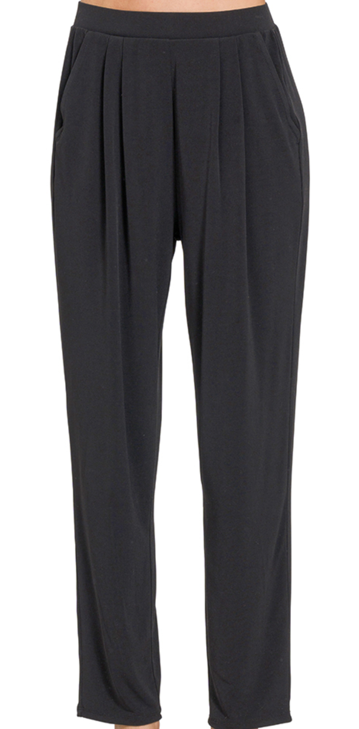 ITY Pleated Waist Pants BLACK 26.5"