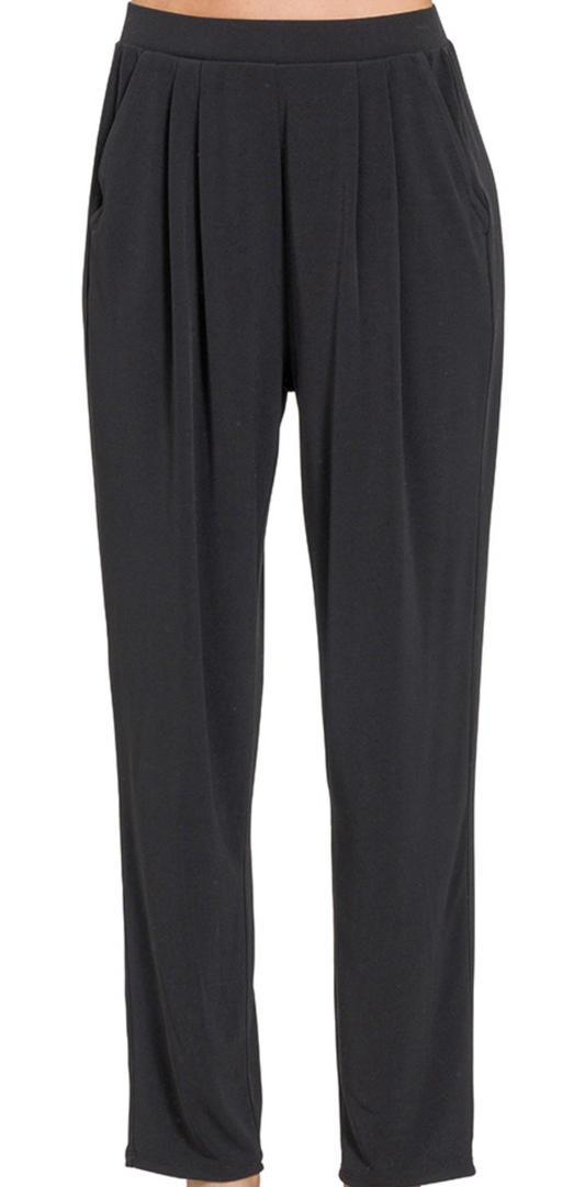 ITY Pleated Waist Pants BLACK 26.5"