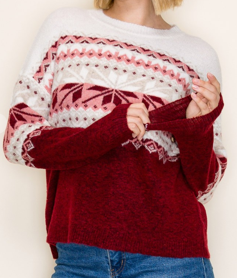 Christmas Snowflake Sweater RED