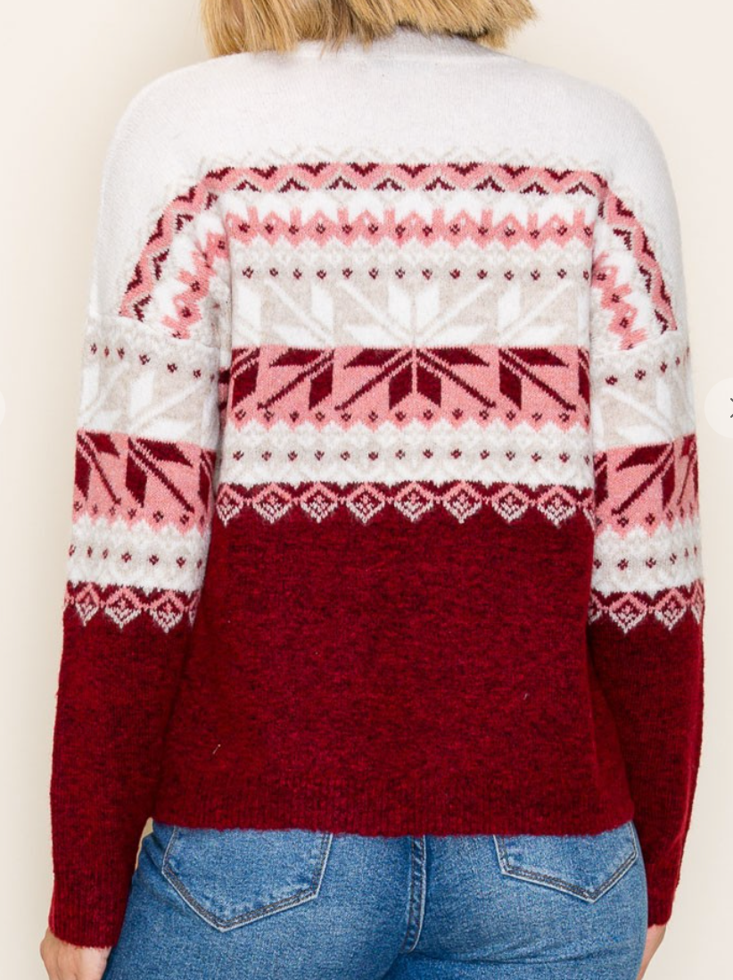 Christmas Snowflake Sweater RED