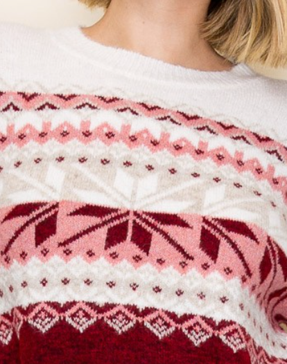 Christmas Snowflake Sweater RED
